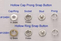  Hollow Cap Prong Snap Button 